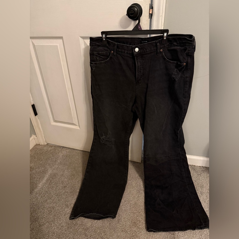 Express Women's Black Flare Jeans